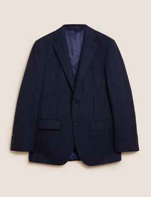 Regular Fit Pure Wool Striped Jacket