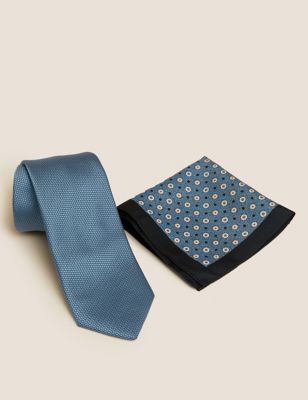 Tile Print Tie & Handkerchief Set
