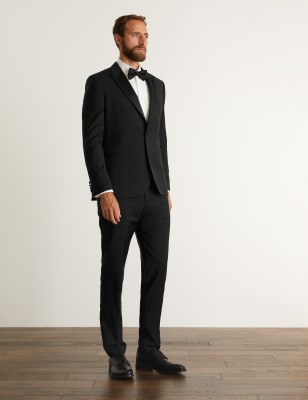 Slim Fit Flat Front Stretch Tuxedo Trousers | M&S Collection | M&S