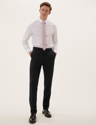 flat front slim fit trousers