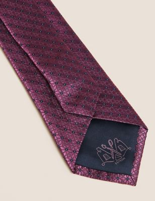 Slim Geometric Pure Silk Tie