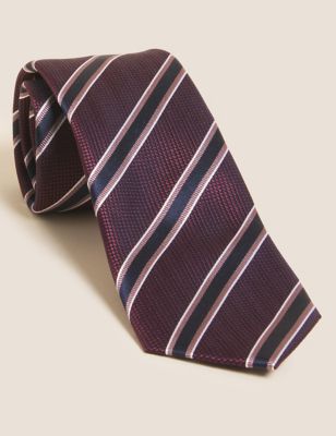 Striped Pure Silk Tie