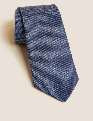 Textured Linen Rich Tie with Silk