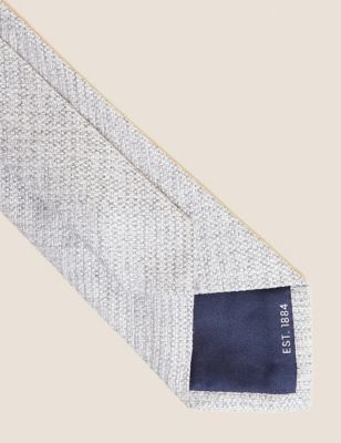 Textured Linen Rich Tie with Silk