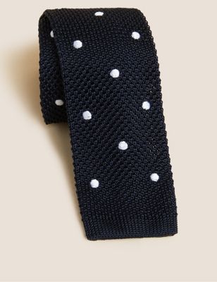 Polka Dot Pure Silk Knitted Tie