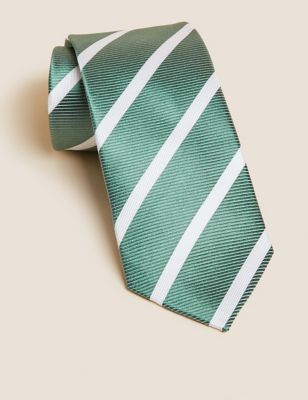 Slim Striped Pure Silk Tie