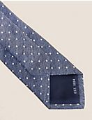 Узкий текстурированный галстук с высоким содержанием шелка в горошек