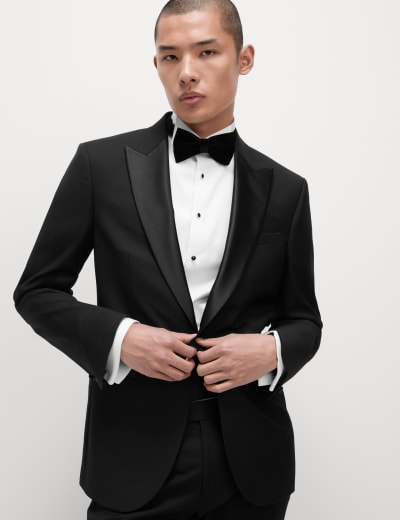 Regular Fit Stretch Tuxedo Trousers M S Collection M S