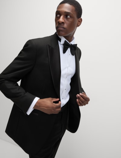 Black Satin Tuxedo Vest and Bow Tie (X-Small) at  Men's