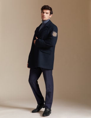 marks and spencer mens peacoat