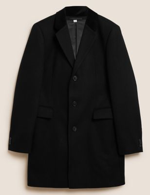Wool Rich Coat with Velvet Collar