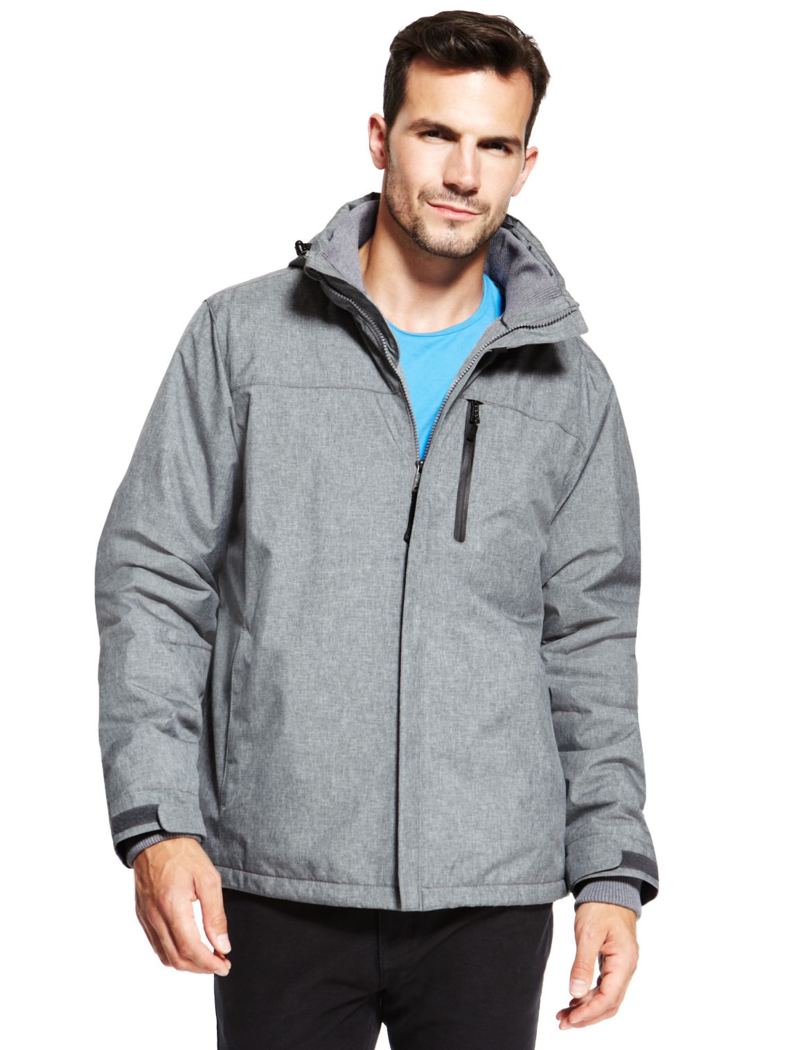 Active Fleece Hooded Anorak With Stormwearâ ¢ Grey | Voova