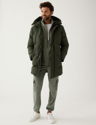 Feather and Down Padded Parka Coat