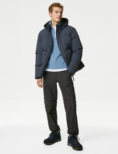 Feather Down Padded Hooded Puffer Jacket with Stormwear M S