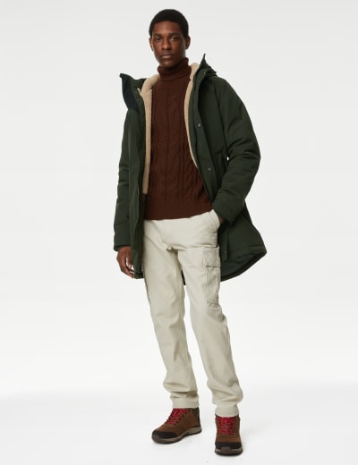 Borg Lined Parka Jacket with Stormwear™, M&S Collection