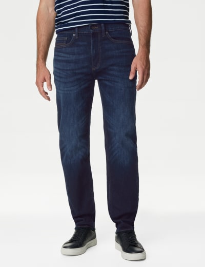 Mens Black Regular Jeans