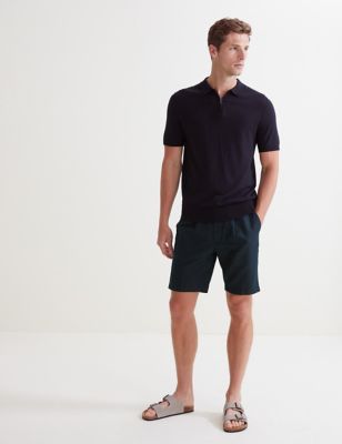 Linen Blend Elasticated Chino Shorts