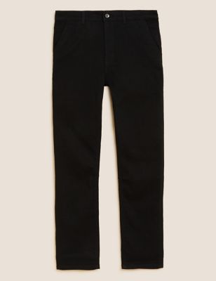 Loose Fit Cotton Rich Textured Trousers