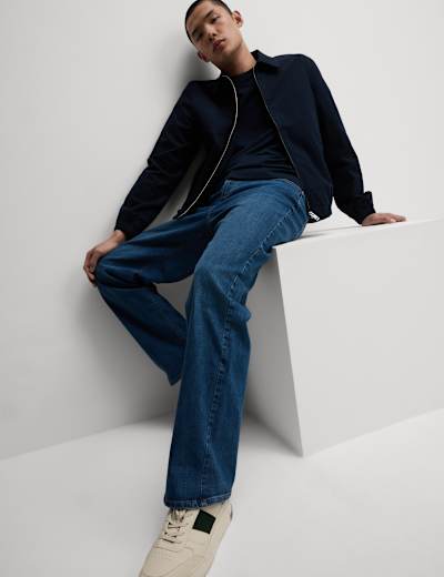 Mens loose fit deals stretch jeans