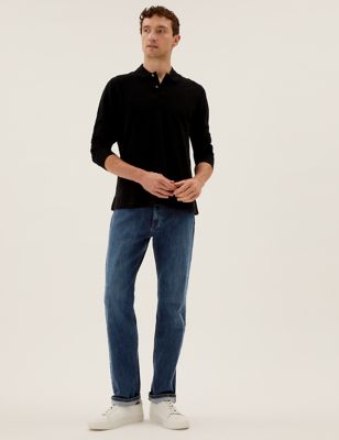 Shorter Length Straight Fit Stretch Jeans