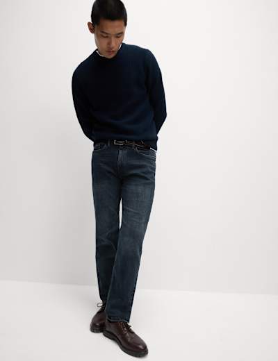 Slim Fit Vintage Wash Stretch Jeans M S Collection M S