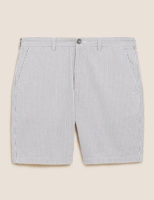 Pure Cotton Seersucker Striped Chino Shorts