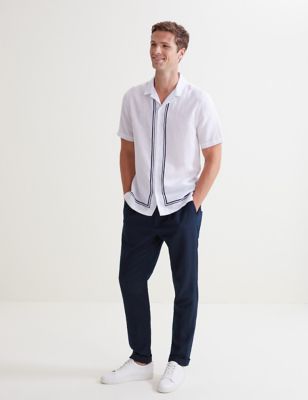 Straight Fit Linen Blend Chinos