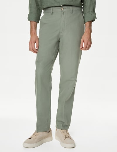 Linen trousers mens m&s discount