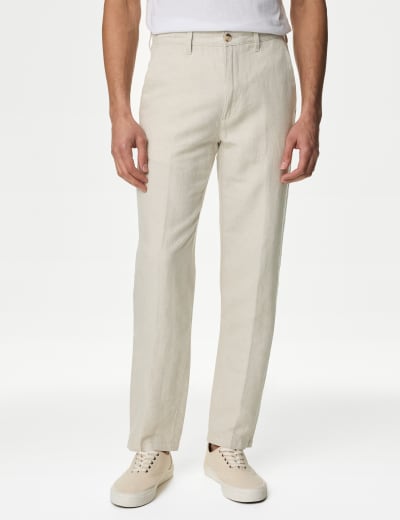 Beige linen trousers mens new arrivals
