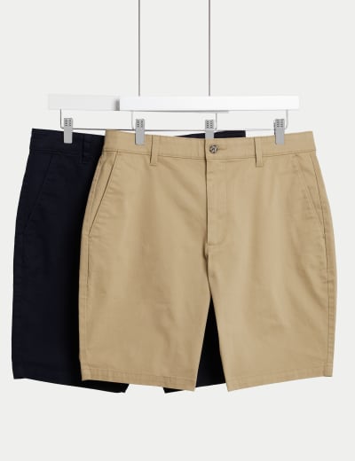 2pk Cotton Rich Stretch Chino Shorts