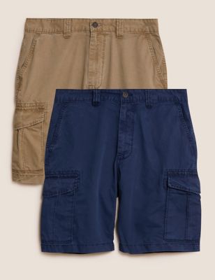 2 Pack Pure Cotton Cargo Shorts