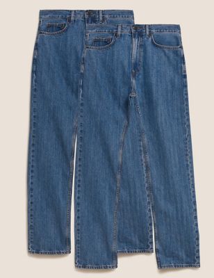 Pure Cotton 2 Pack Regular Fit Jeans