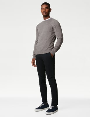 next mens chinos black