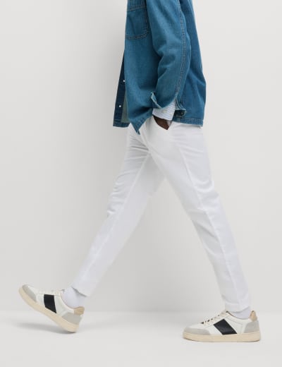 Slim fit white chinos mens sales