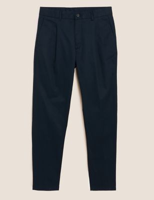 Pure Cotton Pleat-Front Chinos