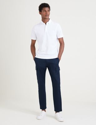 Slim Fit Cotton Rich Stretch Cargo Trousers