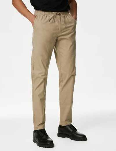 Sand Corduroy Drawstring Waist Pants