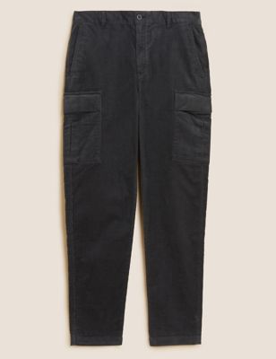 Straight Fit Corduroy Cargo Trousers