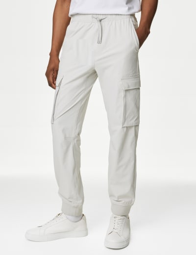 Slim Fit Elasticated Waist Cargo Trousers M S Collection M S