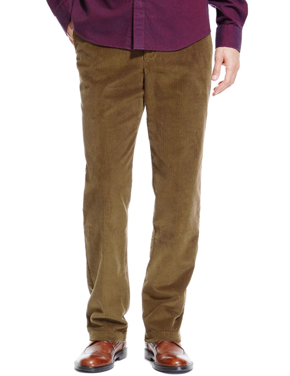 Pure Cotton Corduroy Trousers With Stormwearâ ¢ Tobacco – Plape