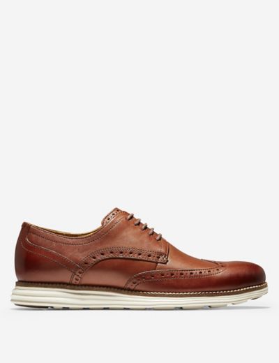 M&S Collection Mens Luxury Brogue Shoes Premium Brown Leather Upper/Soles  UK 6