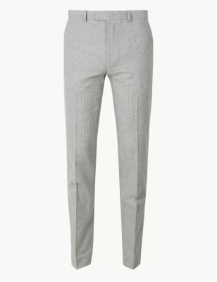 slim fit flat front trousers