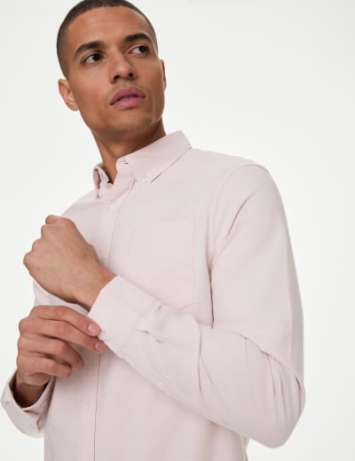 Pure Cotton Oxford Shirt M S Collection M S