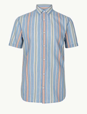 Рубашка с коротким рукавом и классической горловиной