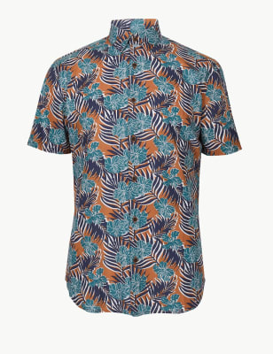 Мужская рубашка с принтом Гибискус