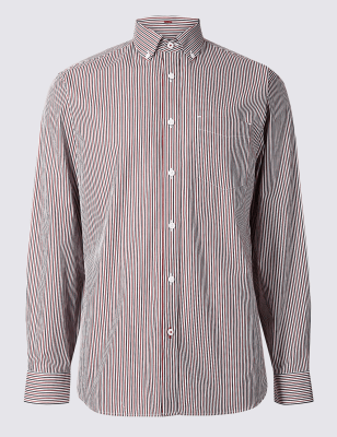 Рубашка из 100% хлопка с карманом, в полоску