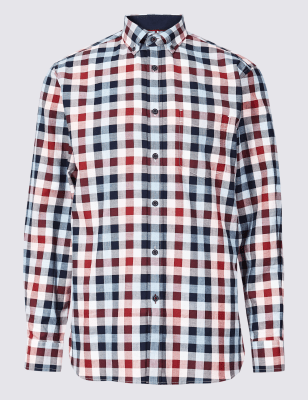 Рубашка из  100% хлопка с карманом, в клетку