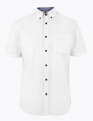 Мужская хлопковая рубашка с коротким рукавом