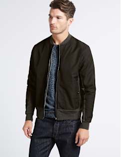 T28/1115M: Cotton Rich Zipped Through Sweatshirt