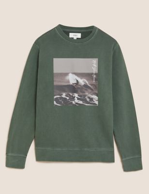 Pure Cotton Surfer Graphic Sweatshirt